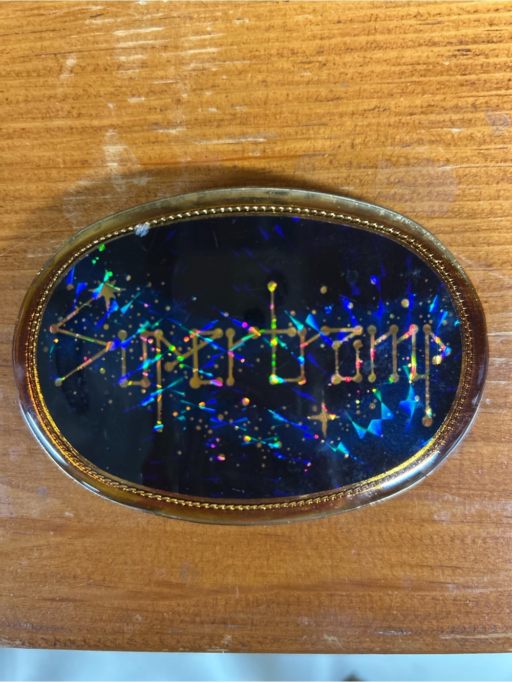 SuperTramp 1977 Gold-Trim Holographic Constellation Belt Buckle